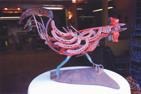 Rooster On Plow Part